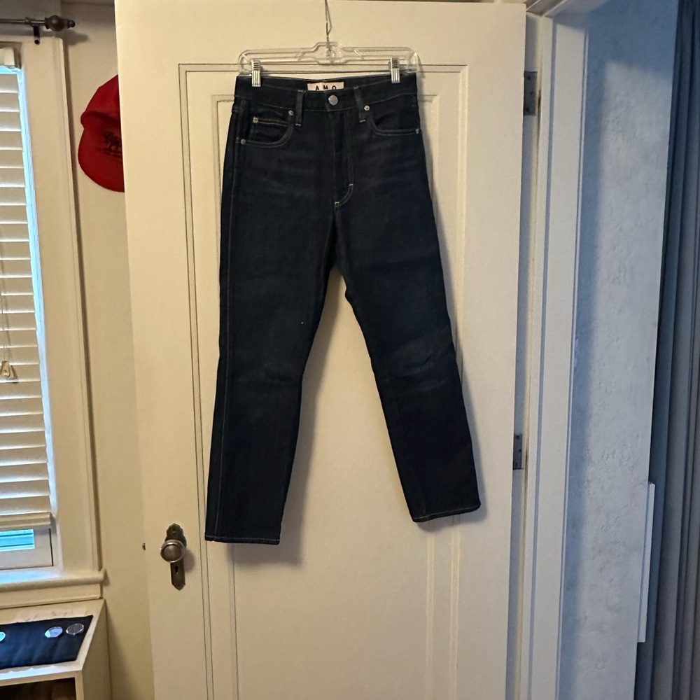 AMO dark wash straight leg jeans size 27